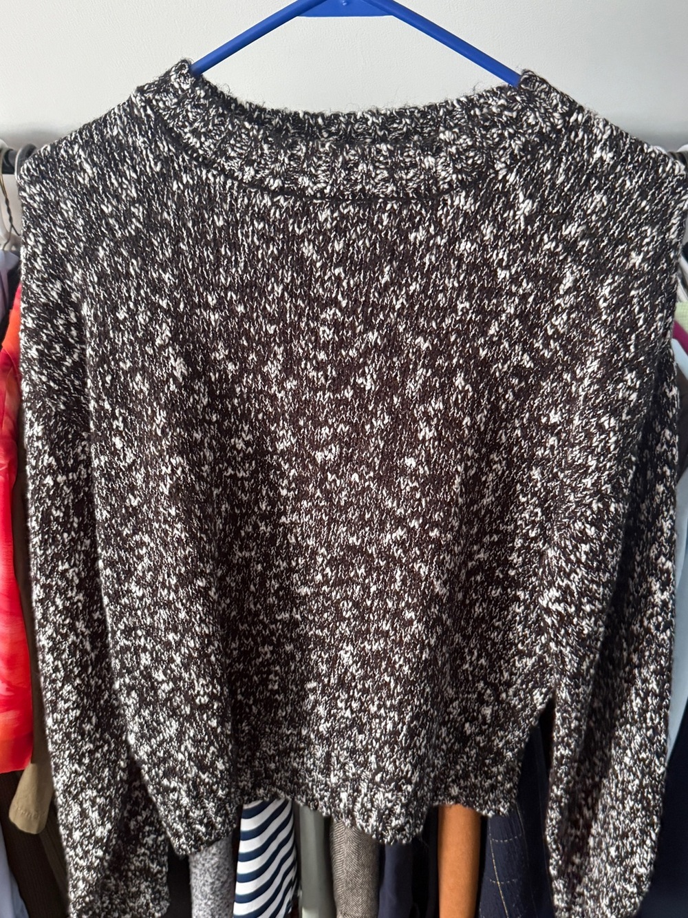 MANGO Black & White Marled Women's Sweater & skirt set - Cozy Crewneck